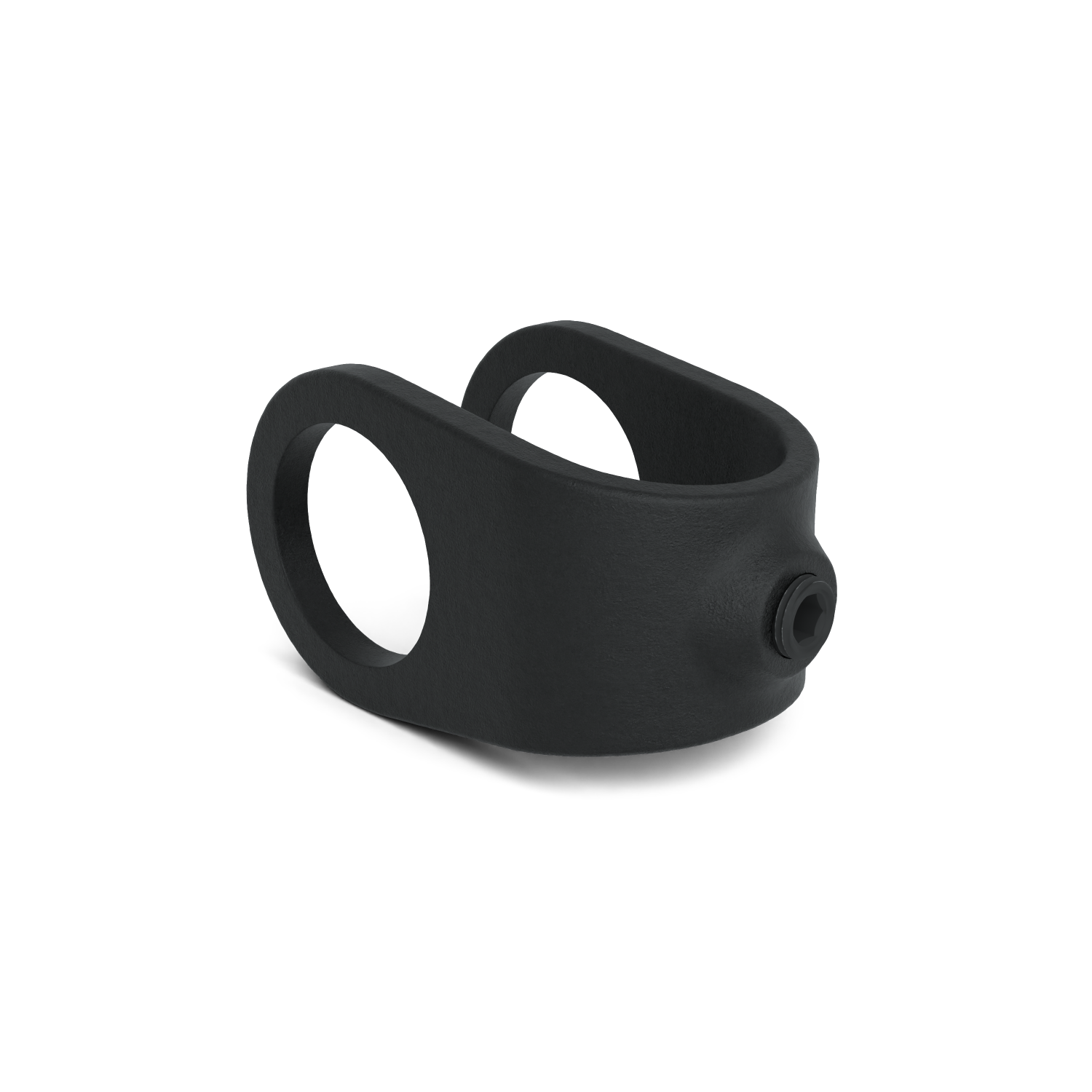 Rohrverbinder Kreuzstück offen schwarz 33,7 mm - Schrägansicht Rohrverbinder (Rohr-verbinder.de)