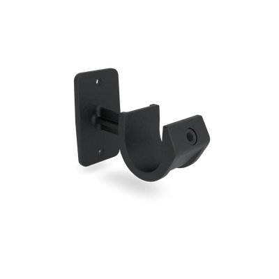 Rohrverbinder Handlaufhalterung offen schwarz 33,7 mm - Vorderansicht Rohrverbinder (Rohr-verbinder.de)