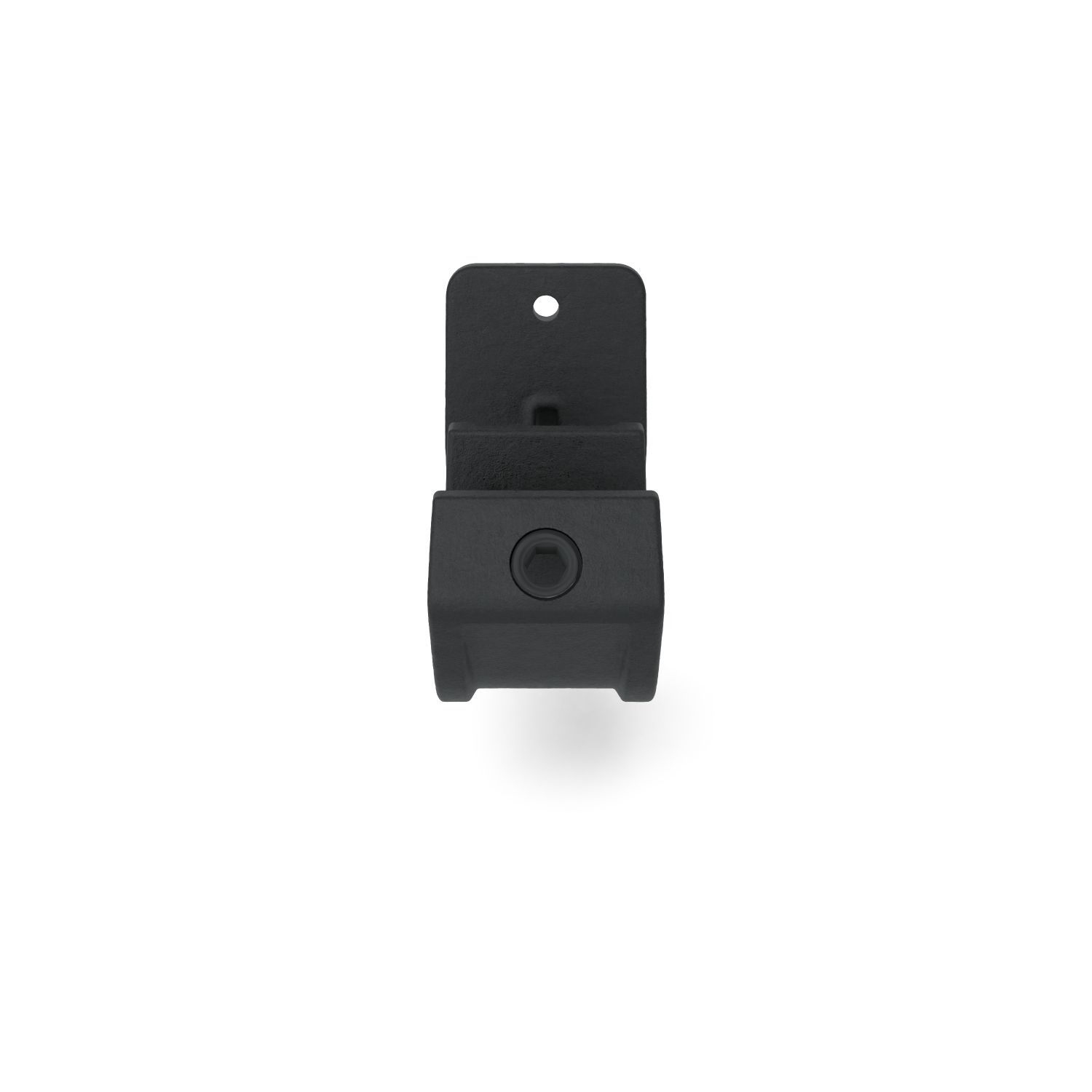 Rohrverbinder Handlaufhalterung offen schwarz 33,7 mm - Schrägansicht Rohrverbinder (Rohr-verbinder.de)