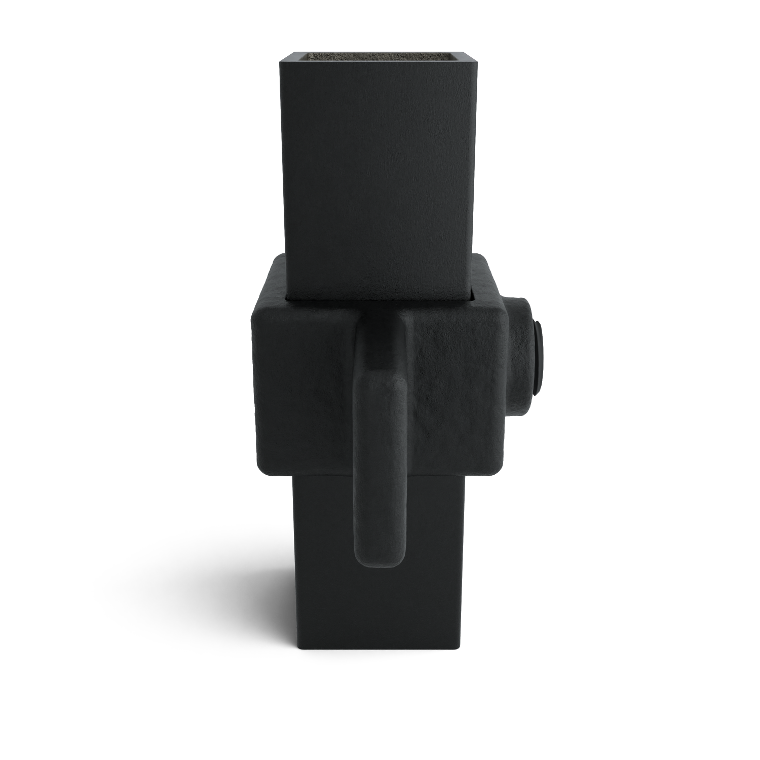 Rohrverbinder Gelenkauge schwarz 25 mm quadratisch - Seitenansicht mit Rohren (Rohr-verbinder.de)