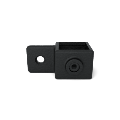 Rohrverbinder Gelenkauge schwarz 40 mm quadratisch - Vorderansicht Rohrverbinder (Rohr-verbinder.de)