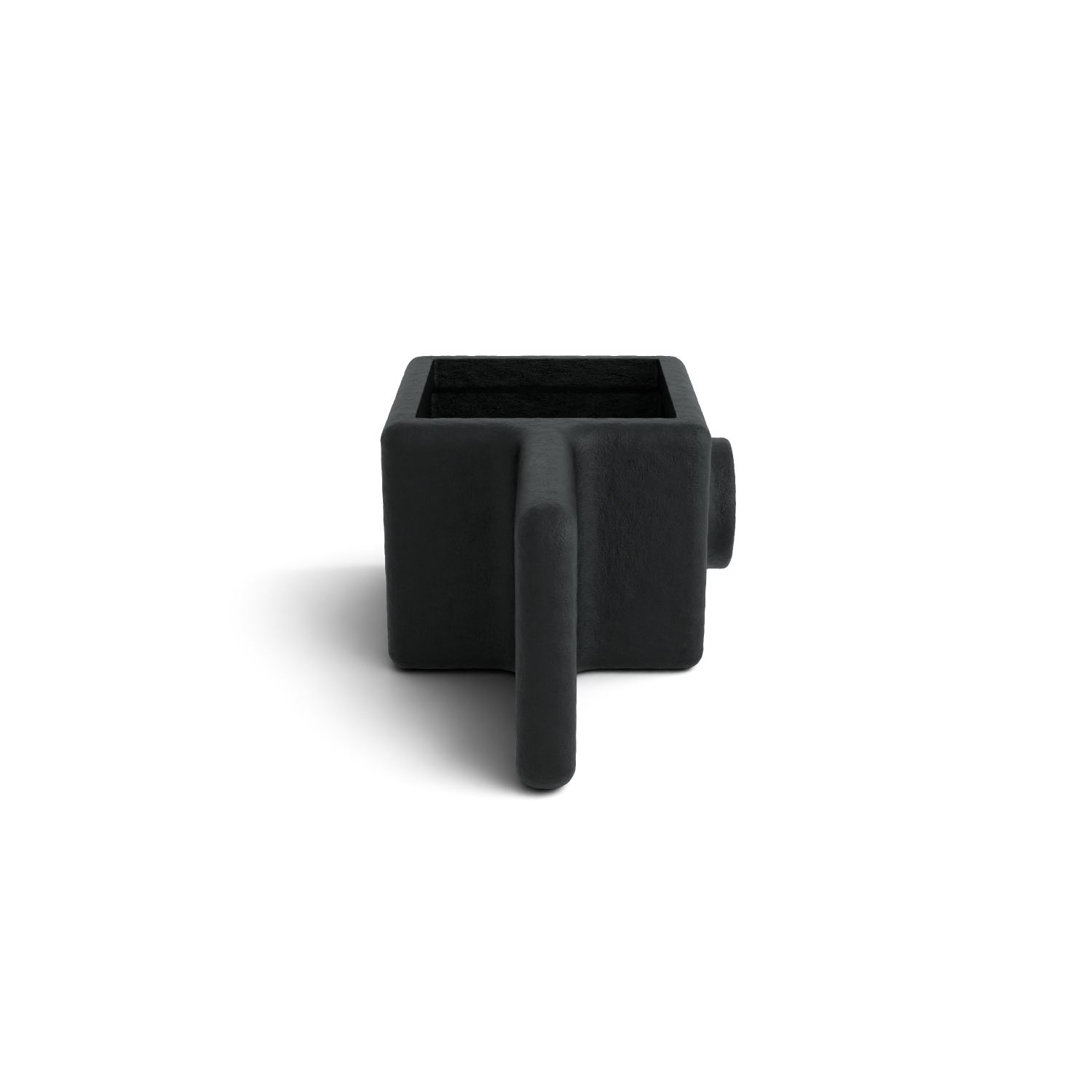 Rohrverbinder Gelenkauge schwarz 40 mm quadratisch - Seitenansicht Rohrverbinder (Rohr-verbinder.de)