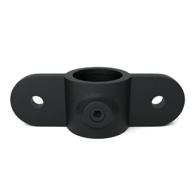 Rohrverbinder Gelenkauge doppelt 180º schwarz 26,9 mm - Vorderansicht Rohrverbinder (Rohr-verbinder.de)