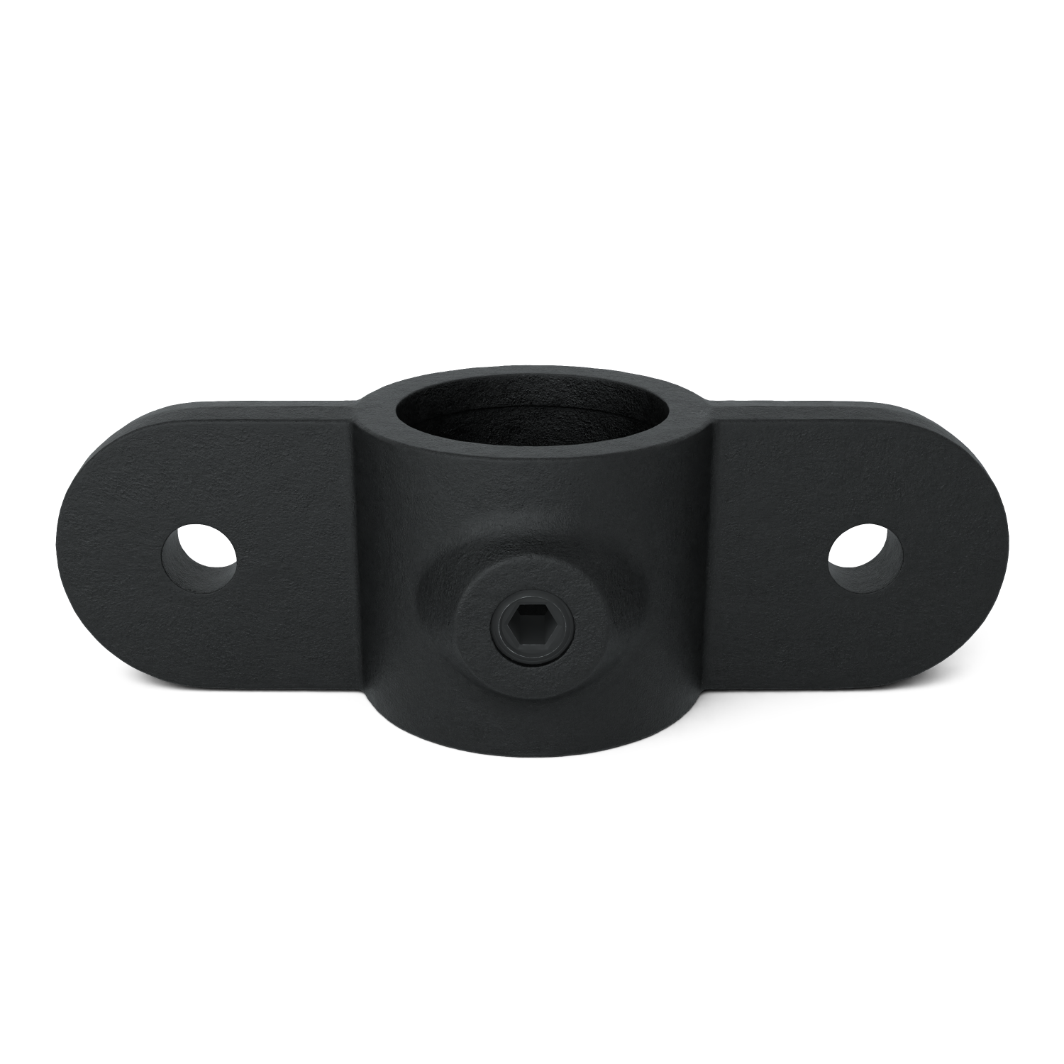 Rohrverbinder Gelenkauge doppelt 180º schwarz 42,4 mm - Vorderansicht Rohrverbinder (Rohr-verbinder.de)