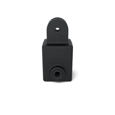 Rohrverbinder Gelenkhalter schwarz 25 mm quadratisch - Vorderansicht Rohrverbinder (Rohr-verbinder.de)