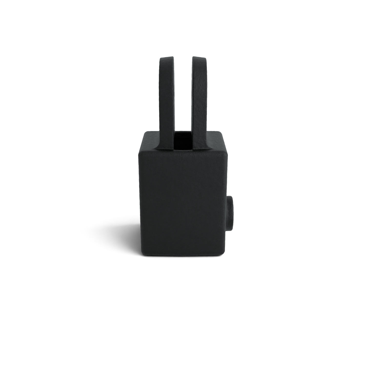 Rohrverbinder Gelenhalter schwarz 40 mm quadratisch - Seitenansicht Rohrverbinder (Rohr-verbinder.de)
