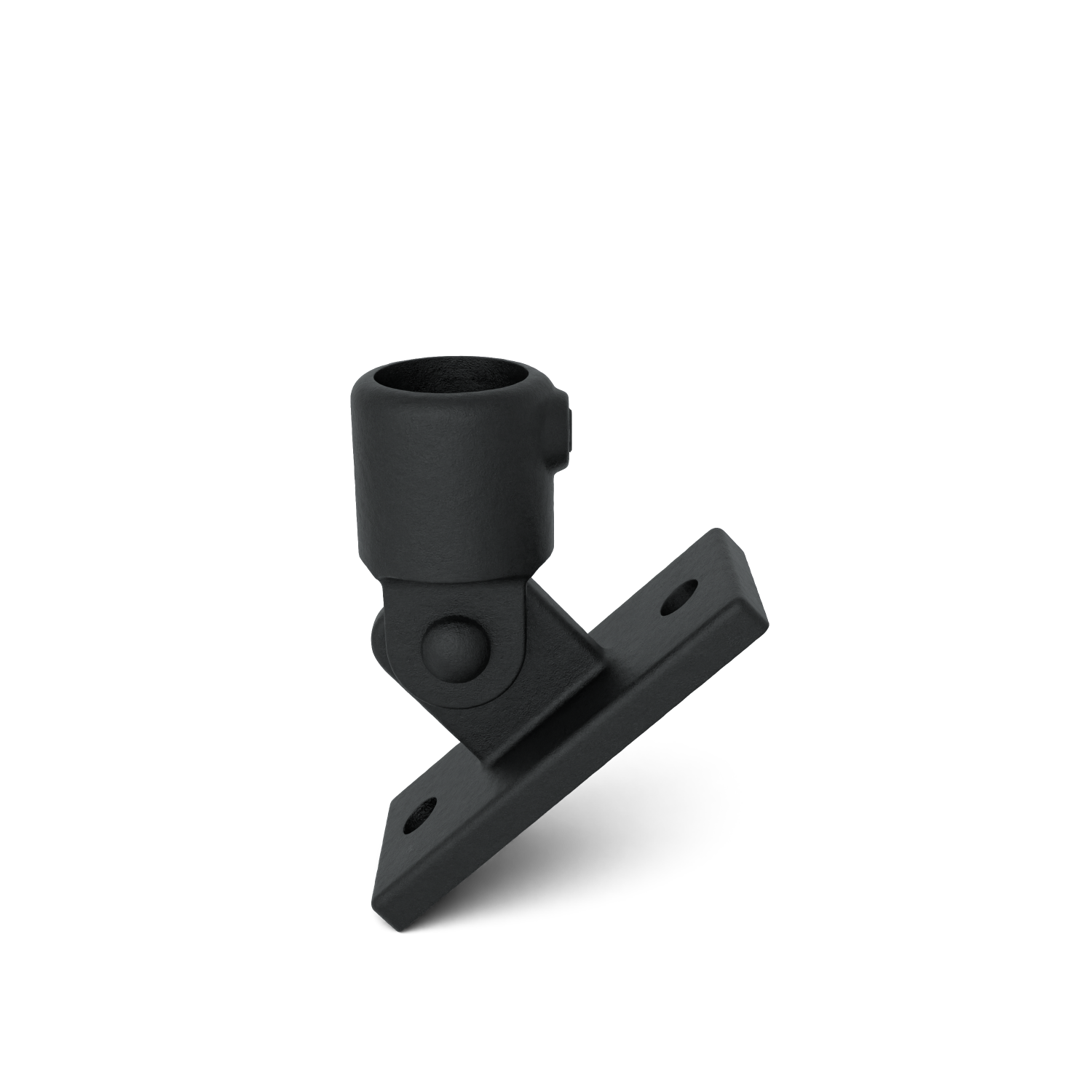 Rohrverbinder Gelenkfuß schwarz 42,4 mm - Vorderansicht Rohrverbinder (Rohr-verbinder.de)