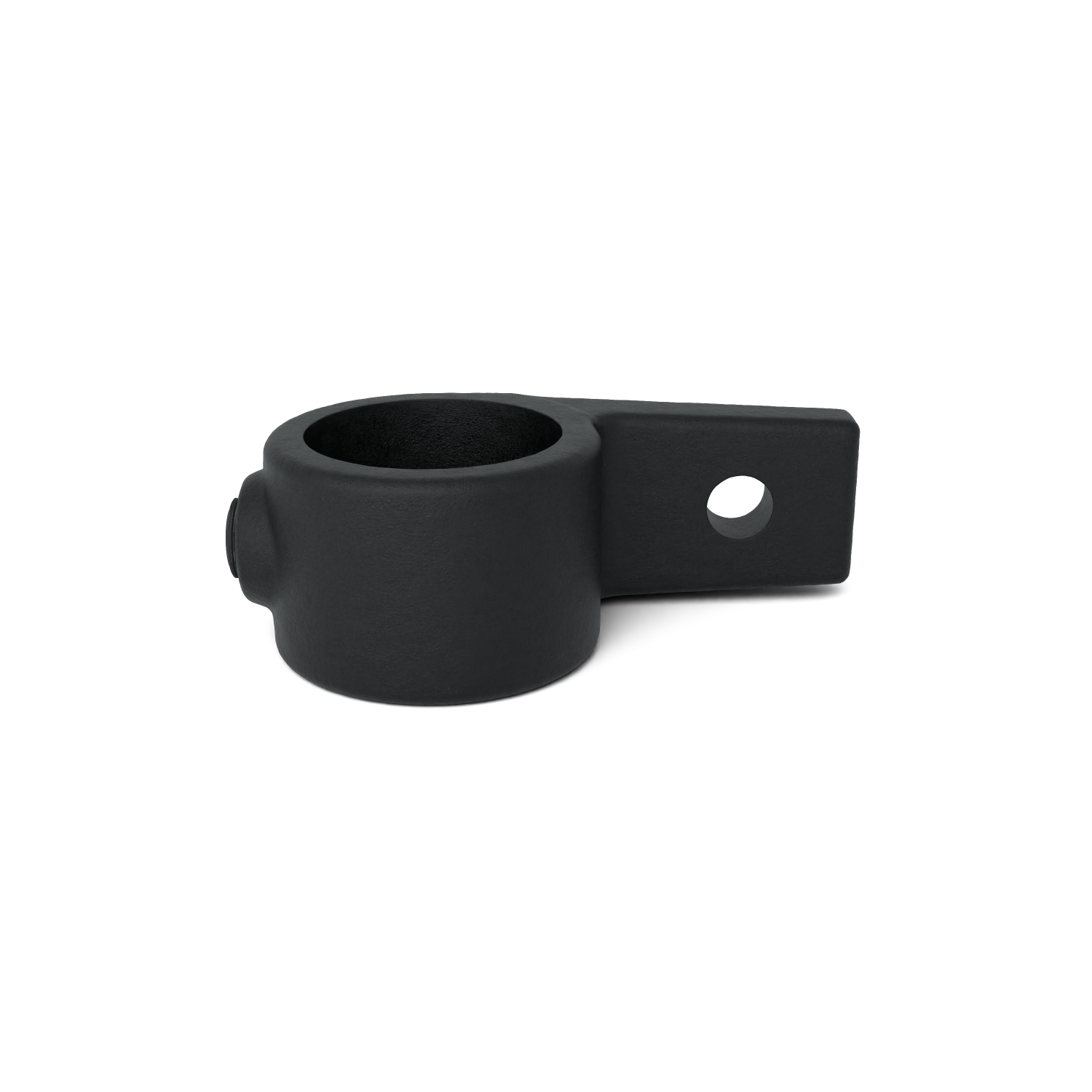 Rohrverbinder Ösenteil mit Einzellasche schwarz 42,4 mm - Vorderansicht Rohrverbinder (Rohr-verbinder.de)