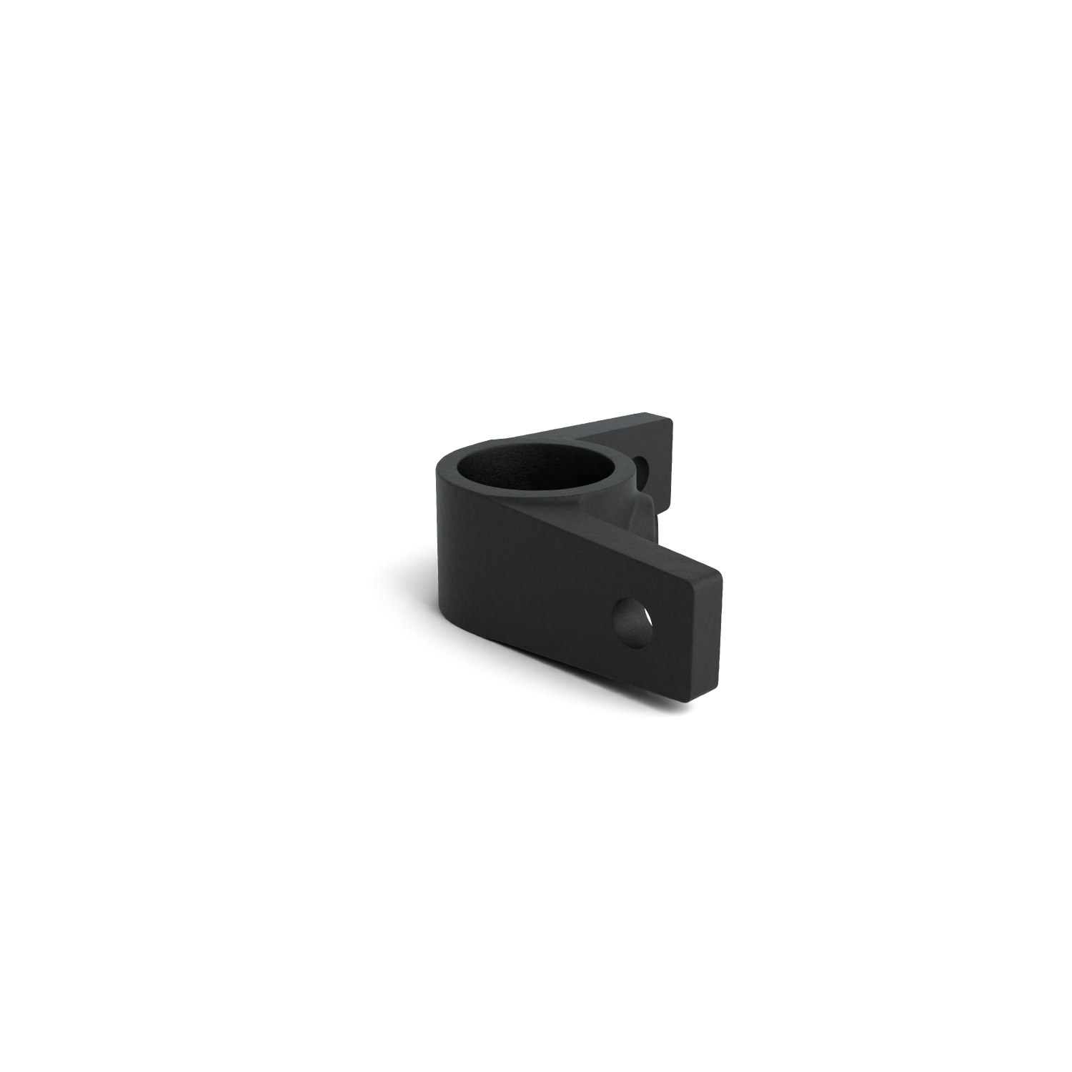 Rohrverbinder Ösenteil mit Doppellasche 90º schwarz 48,3 mm - Seitenansicht Rohrverbinder (Rohr-verbinder.de)