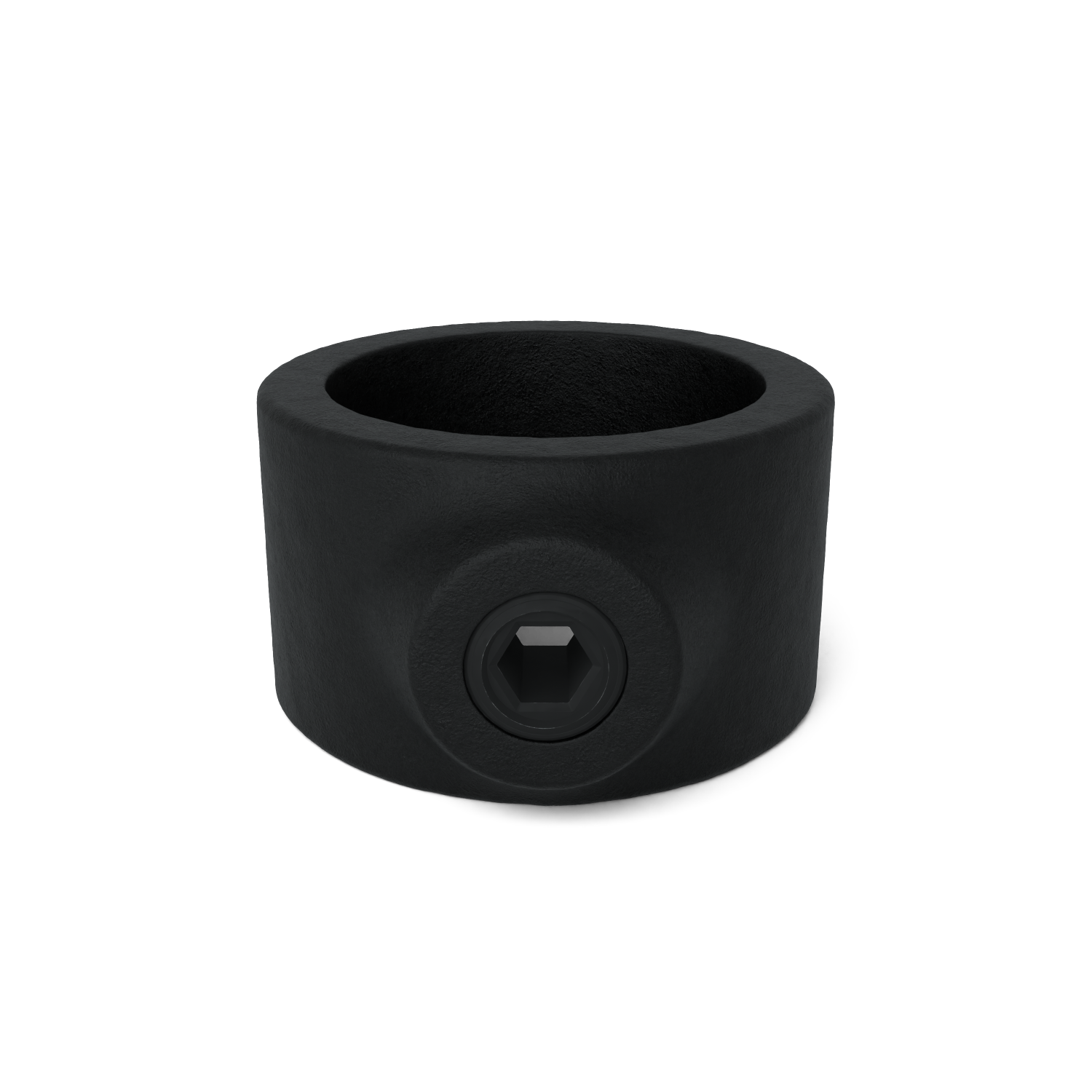 Rohrverbinder Stellring schwarz 42,4 mm - Vorderansicht Rohrverbinder (Rohr-verbinder.de)