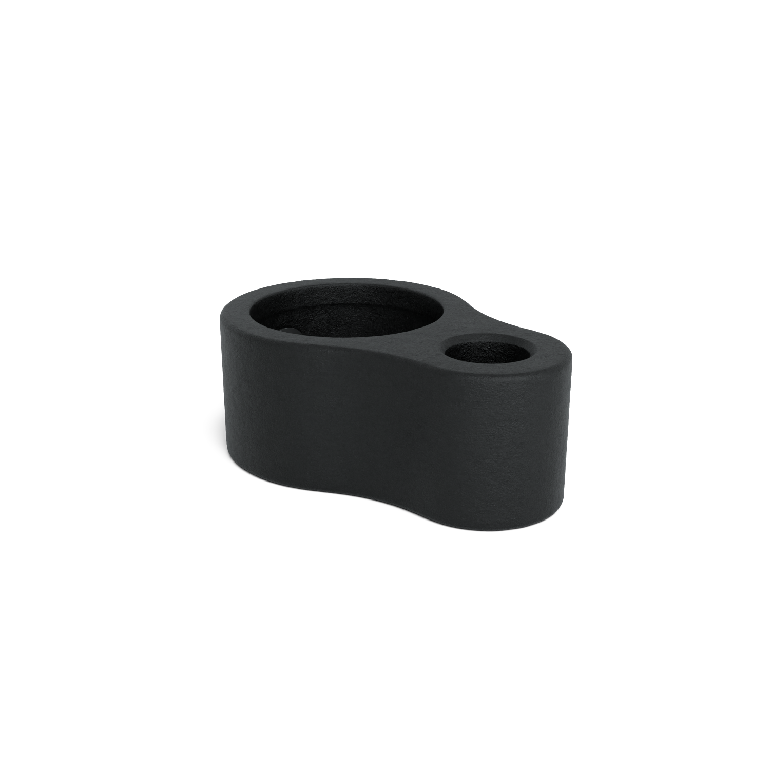 Rohrverbinder Stellringauge schwarz 42,4 mm - Schrägansicht Rohrverbinder (Rohr-verbinder.de)