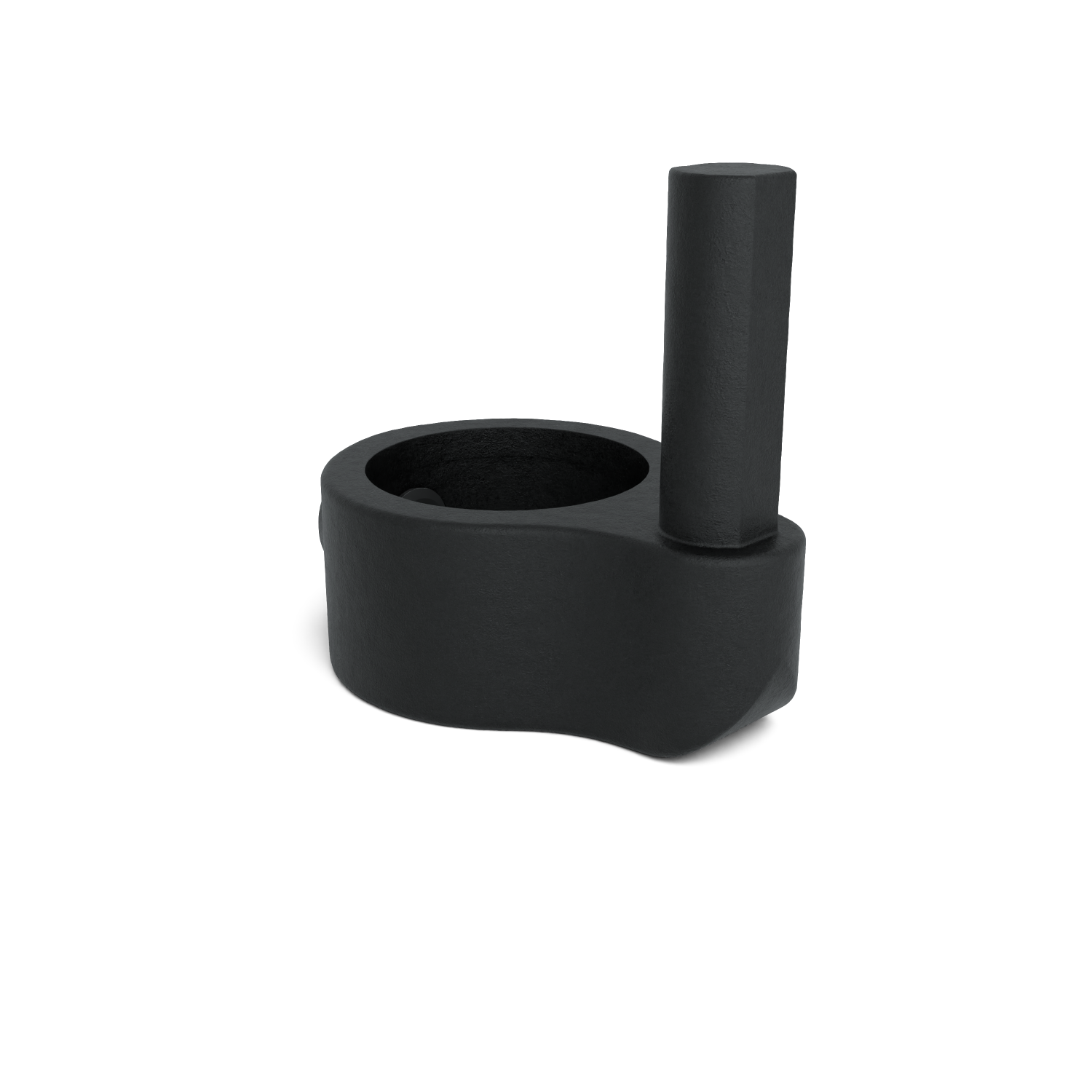 Rohrverbinder Stellringzapfen schwarz 48,3 mm - Schrägansicht Rohrverbinder (Rohr-verbinder.de)