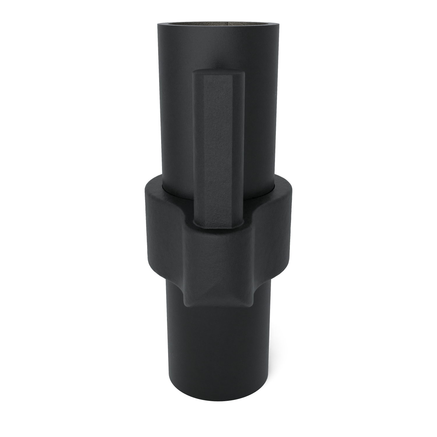 Rohrverbinder Stellringzapfen schwarz 42,4 mm - Seitenansicht mit Rohren (Rohr-verbinder.de)