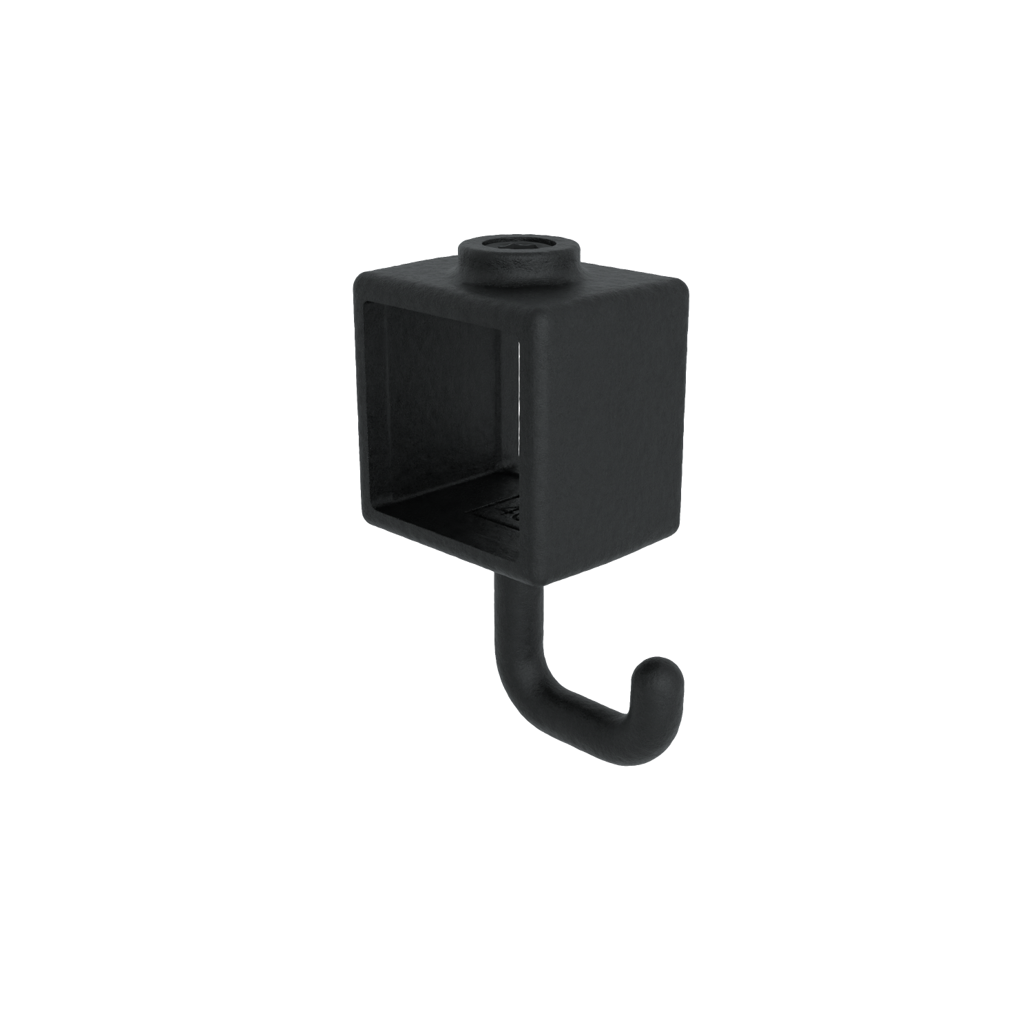 Rohrverbinder Kleiderhaken schwarz 40 mm quadratisch - Vorderansicht Rohrverbinder (Rohr-verbinder.de)