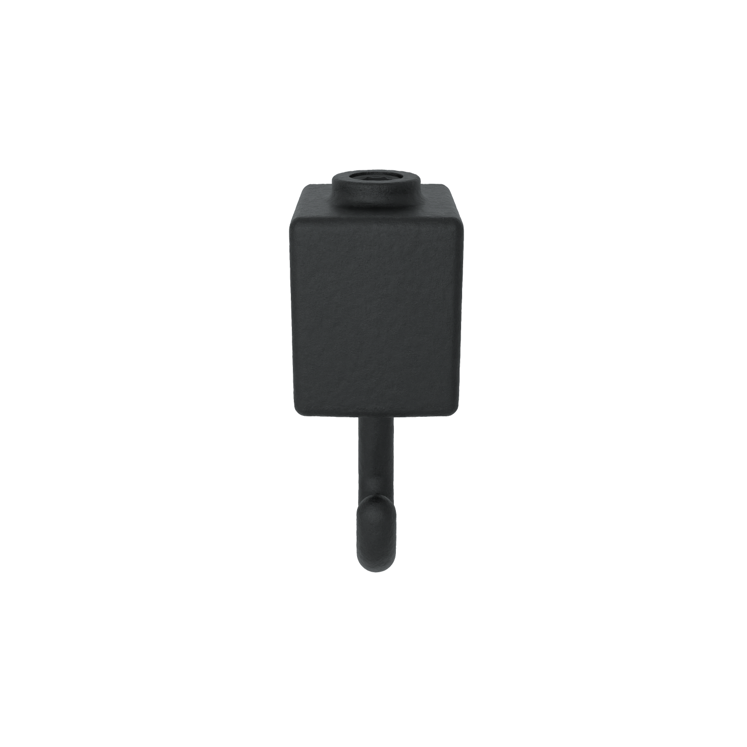 Rohrverbinder Kleiderhaken schwarz 40 mm quadratisch - Schrägansicht Rohrverbinder (Rohr-verbinder.de)