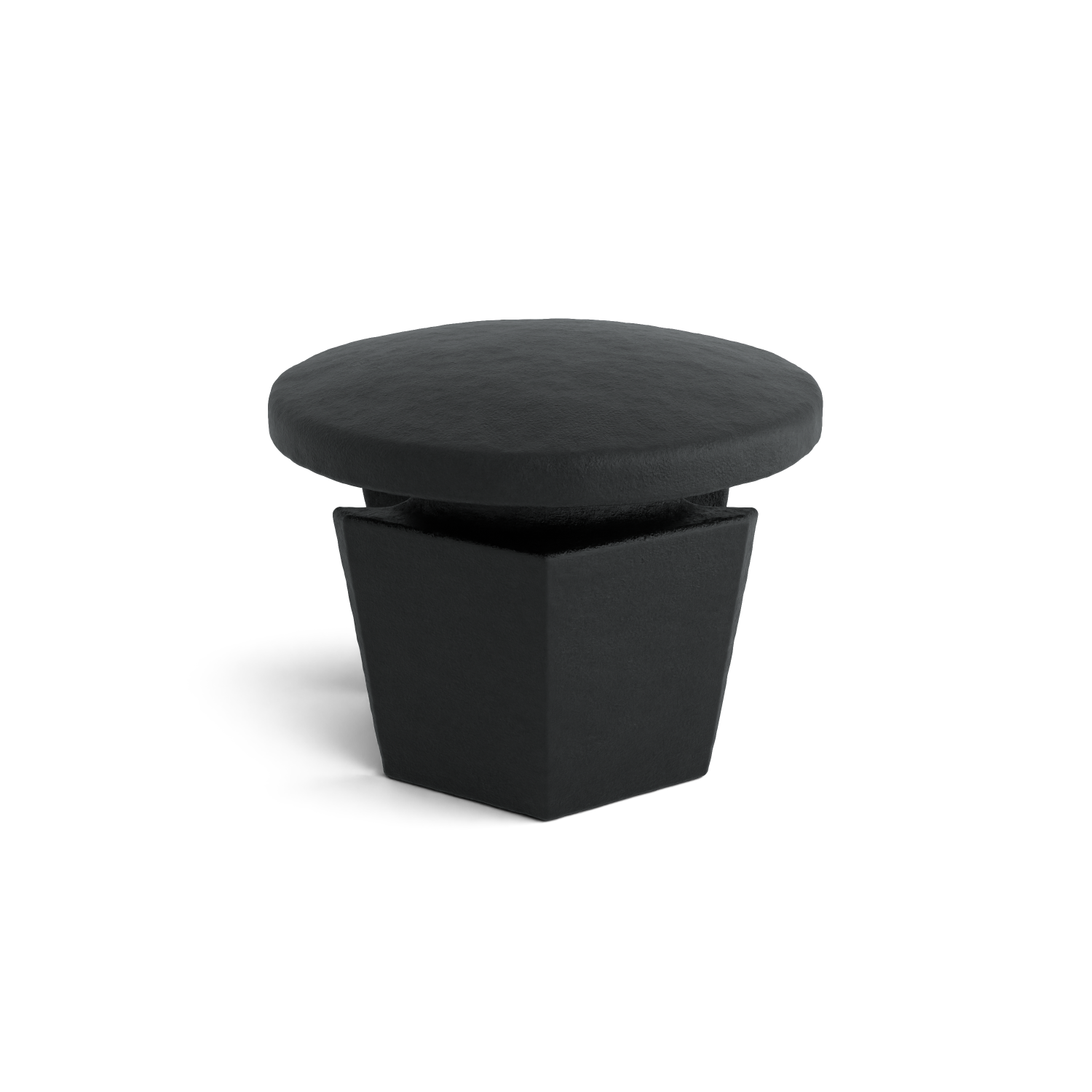 Rohrverbinder Stopfen Metall schwarz 42,4 mm - Schrägansicht mit Rohren (Rohr-verbinder.de)