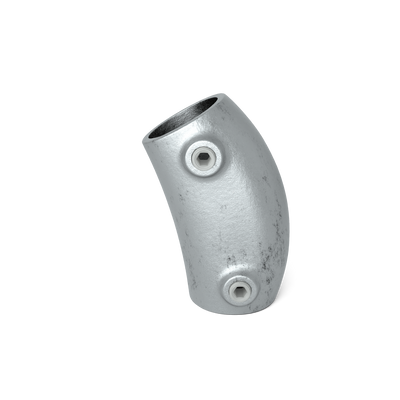 Rohrverbinder Bogen 105º - 165º 33,7 mm - Vorderansicht Rohrverbinder (Rohr-verbinder.de)