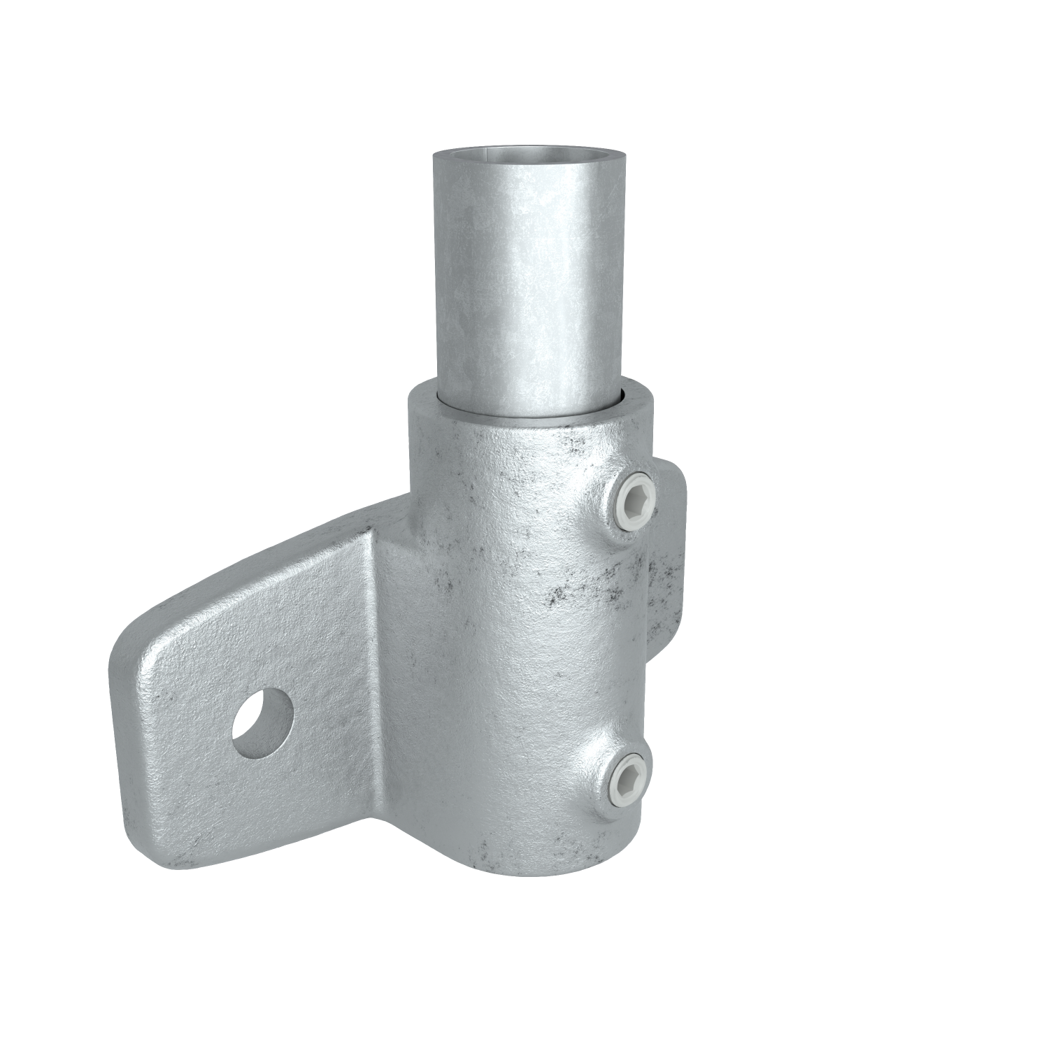 Rohrverbinder Wandhalter Schwerlast horizontal 48,3 mm - Vorderansicht mit Rohren (Rohr-verbinder.de)