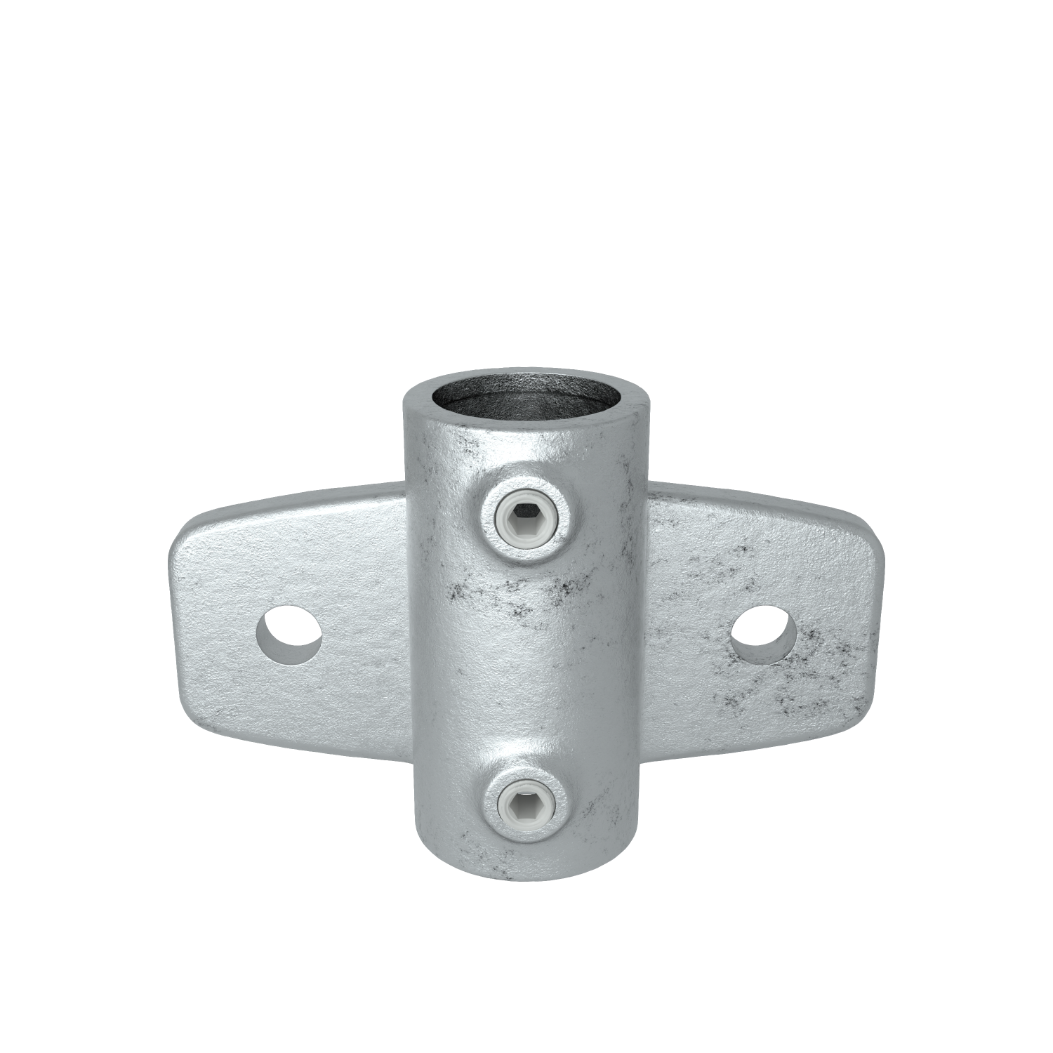 Rohrverbinder Wandhalter Schwerlast horizontal 33,7 mm - Schrägansicht Rohrverbinder (Rohr-verbinder.de)