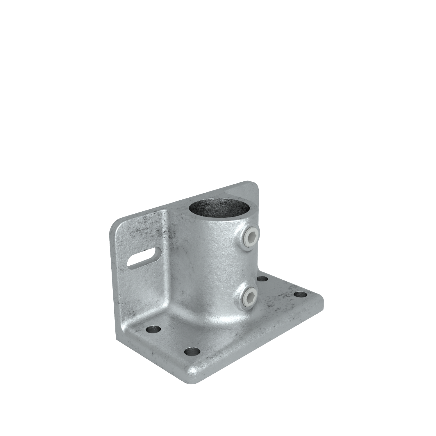 Rohrverbinder Trittrand-Fußplatte 48,3 mm - Schrägansicht Rohrverbinder (Rohr-verbinder.de)