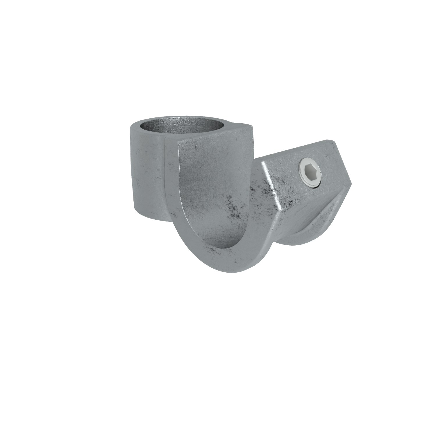 Rohrverbinder Kreuzstück offen mit Einsatz 42,4 mm - Schrägansicht Rohrverbinder (Rohr-verbinder.de)