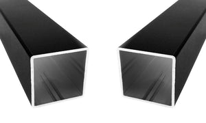 Aluminiumrohr Vierkant schwarz 25 mm