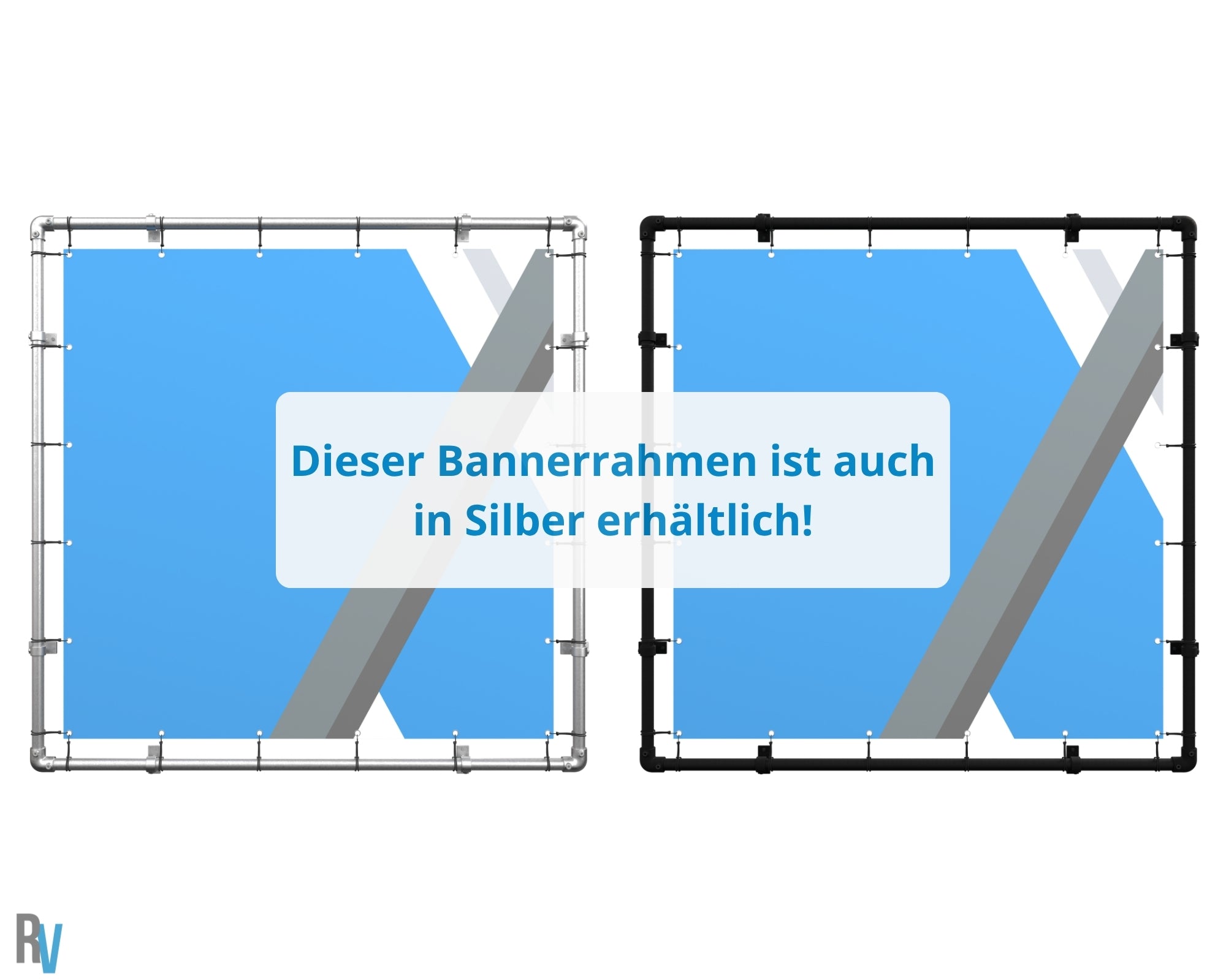 Schwarzer Bannerrahmen Wandmontage
