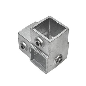 Eckstück 90º 40 mm quadratisch | Rohrverbinder.de | der Spezialist für Rohrverbindern