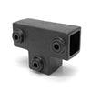 T-Stück lang schwarz 25 mm quadratisch | Rohrverbinder.de | der Spezialist für Rohrverbindern