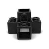 Kreuzstück für Stützrohr schwarz 25 mm quadratisch | Rohrverbinder | das größte Angebot an Rohrverbindern | Rohr-verbinder.de