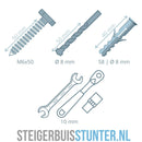 Schraube M6x50 mit Unterlegscheibe und Dübel (10 Stück) | Beste Qualität von Rohr-verbinder.de