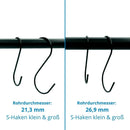 S-Haken in Schwarz (Set 5 Stück) | Beste Qualität von Rohr-verbinder.de