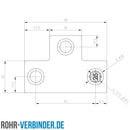 T-Stück lang 25 mm quadratisch | technische Zeichnung Rohrverbinder | Schnelle Lieferung | Rohr-verbinder.de