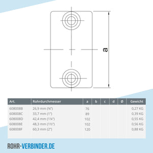 Verlängerungsstück 48,3 mm | technische Zeichnung | Rohrverbinder | Schnelle Lieferung | Rohr-verbinder.de