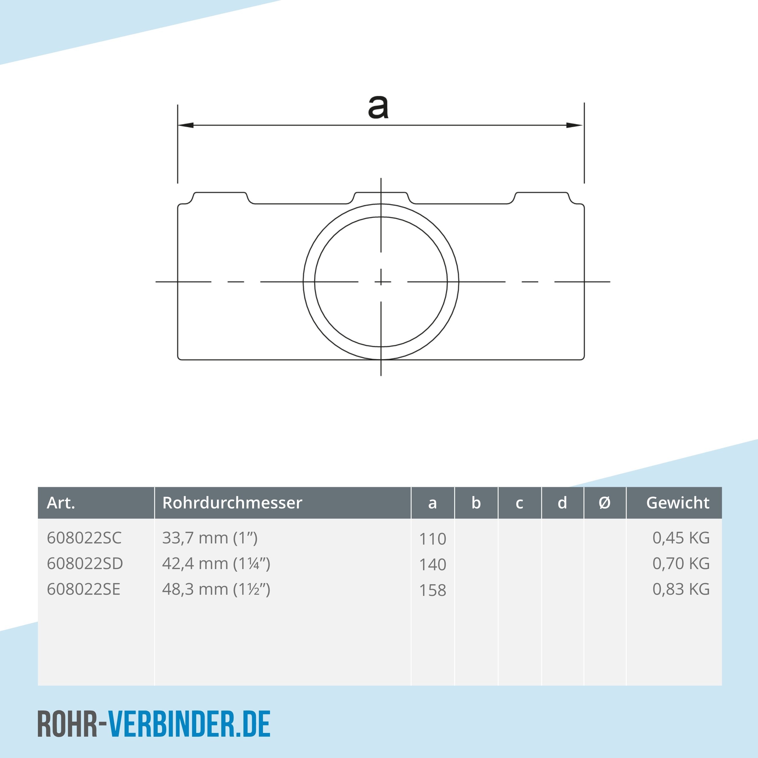Kreuzstück in 1 Ebene 0 – 11º 42,4 mm | technische Zeichnung | Rohrverbinder | Schnelle Lieferung | Rohr-verbinder.de