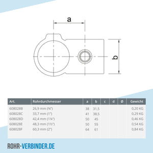 Kreuzstück 90º 33,7 mm | technische Zeichnung | Rohrverbinder | Schnelle Lieferung | Rohr-verbinder.de