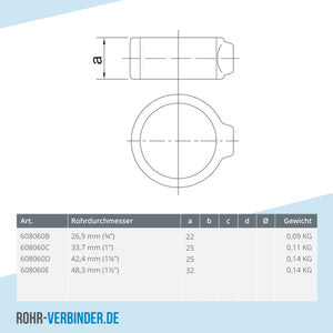 Stellring 48,3 mm | technische Zeichnung | Rohrverbinder | Schnelle Lieferung | Rohr-verbinder.de
