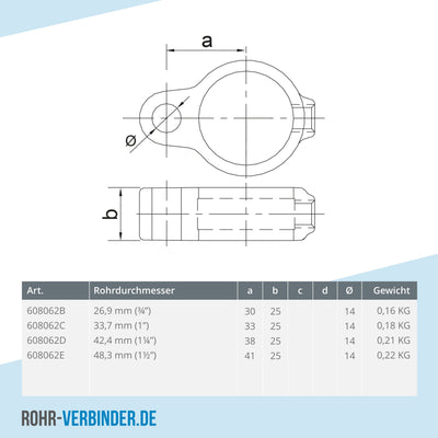 Stellringauge 48,3 mm | technische Zeichnung | Rohrverbinder | Schnelle Lieferung | Rohr-verbinder.de