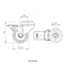 Technische Zeichnung 50mm Lenkrolle mit Bremse von Tente | Rohr-verbinder.de