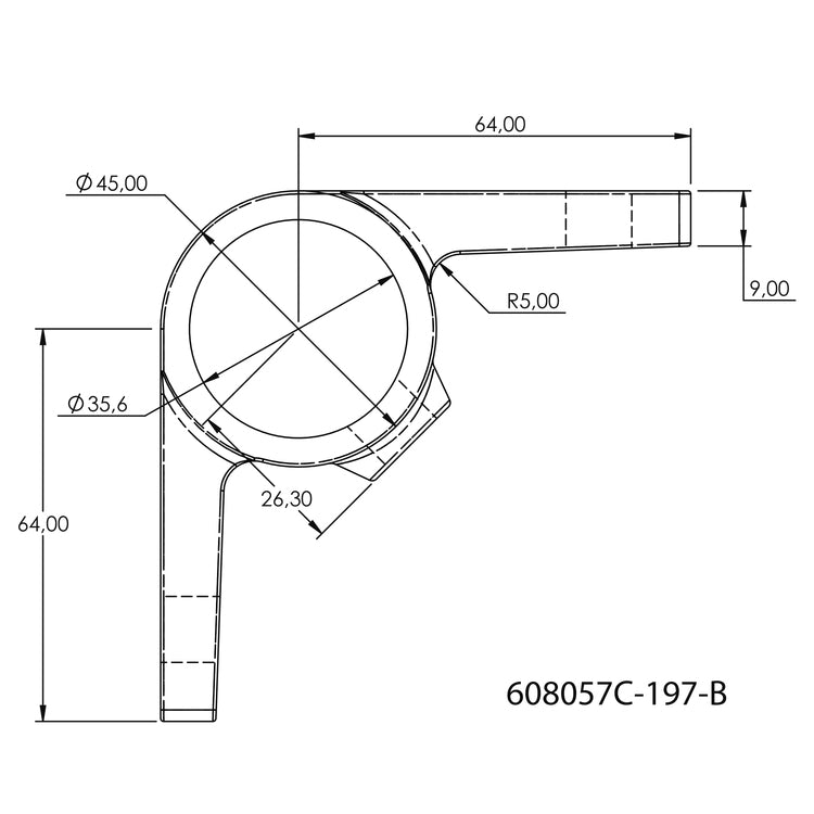 Ösenteil mit Doppellasche 90º 33,7 mm