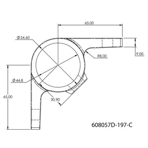 Ösenteil mit Doppellasche 90º 42,4 mm