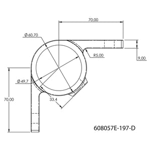 Ösenteil mit Doppellasche 90º 48,3 mm