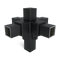 Kreuzstück für Stützrohr 40 schwarz 40 mm quadratisch