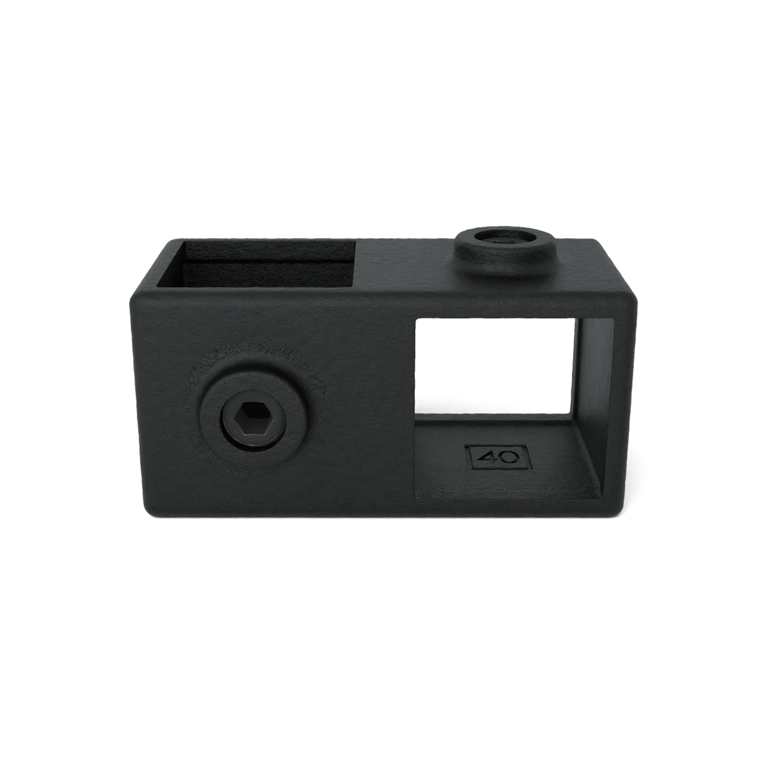 Kreuzstück 90º schwarz 40 mm quadratisch