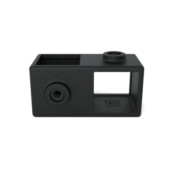 Kreuzstück 90º 40 schwarz 40 mm quadratisch