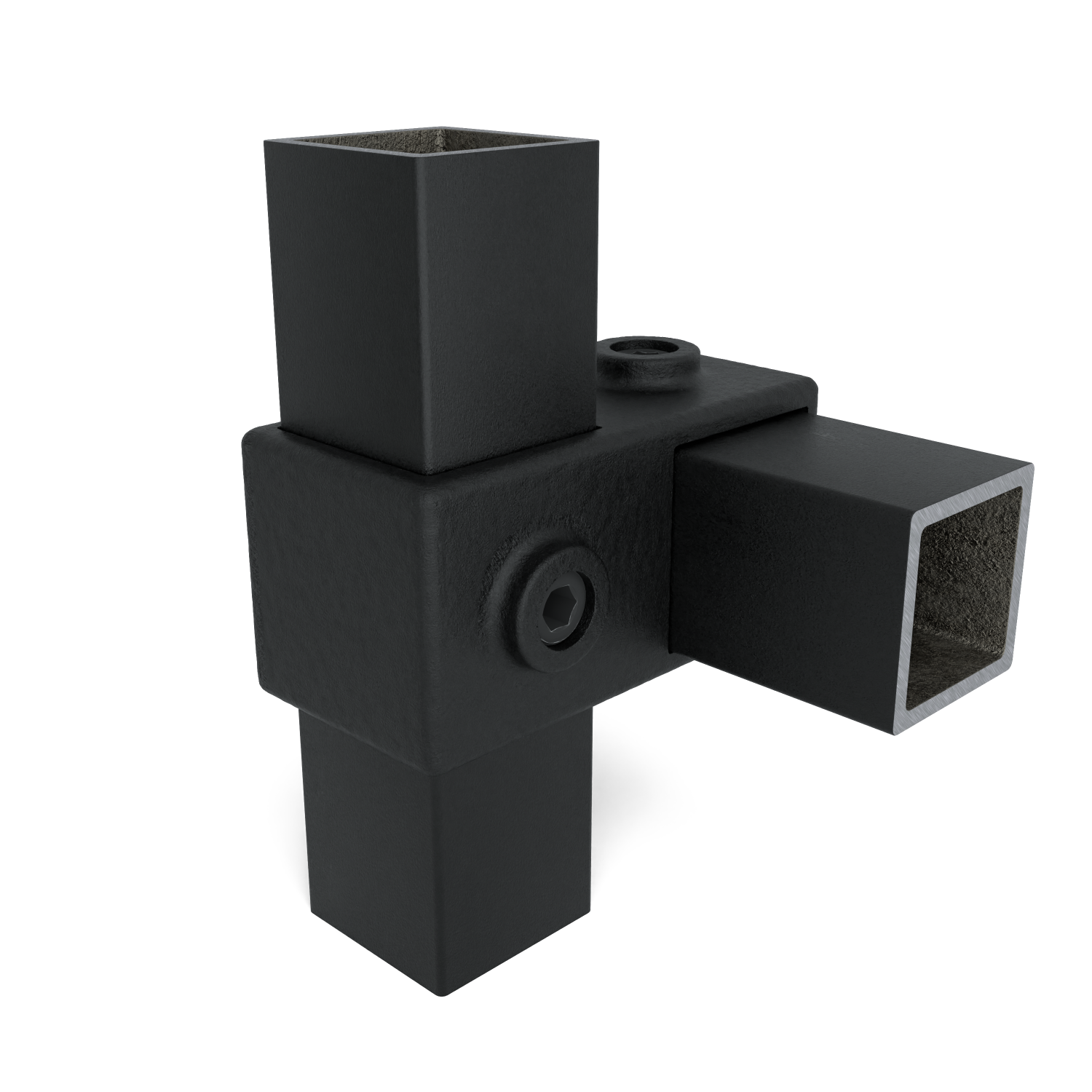 Kreuzstück 90º schwarz 40 mm quadratisch