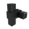 Kreuzstück 90º 40 schwarz 40 mm quadratisch