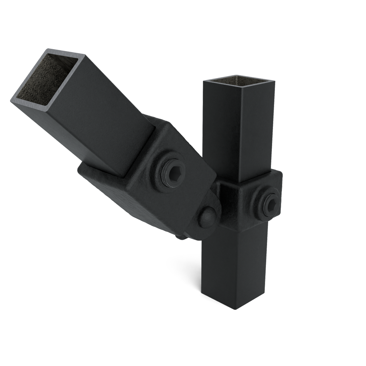 Gelenkstück einfach schwarz 25 mm quadratisch