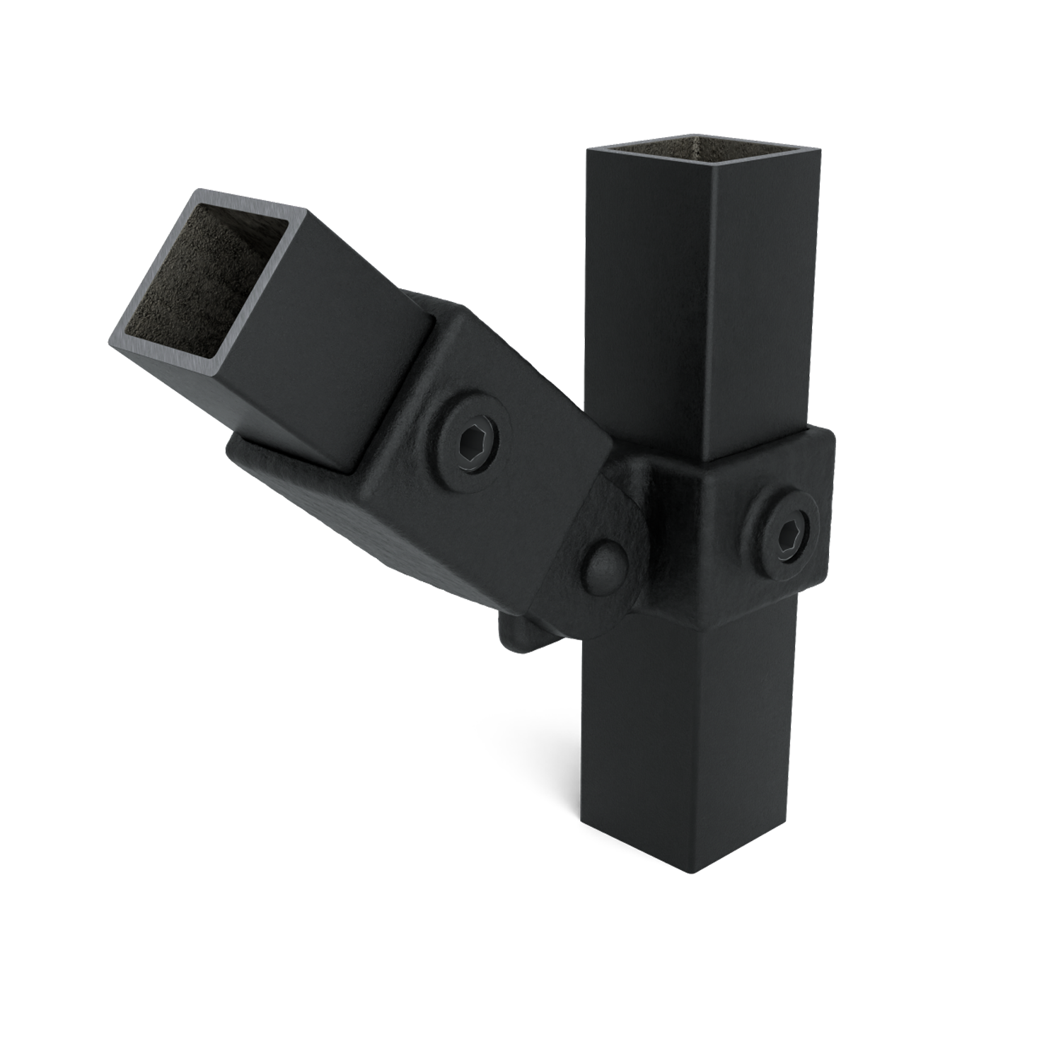 Gelenkstück einfach schwarz 40 mm quadratisch