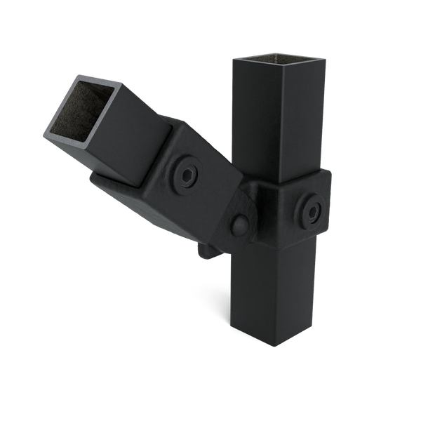 Gelenkstück einfach 40 schwarz 40 mm quadratisch